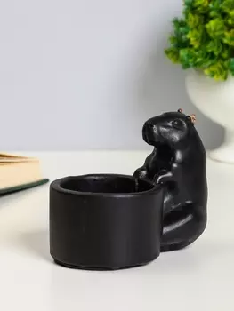 Подсвечник на 1 свечу «Капибара», 69 см, чёрный