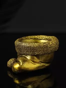 Подсвечник на 1 свечу «Колпак» 975 см, гипс под золото