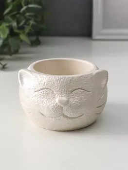 Подсвечник на 1 свечу «Кот», 69.510 см, перламутр