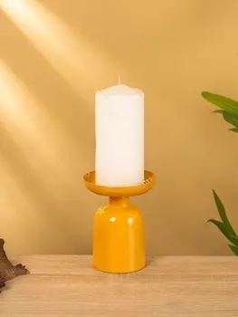 Подсвечник на 1 свечу "Песок" глянцевый 10х10х13 см