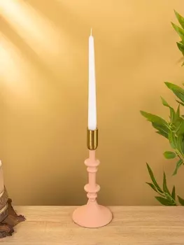Подсвечник на 1 свечу "Пудровый" 10х10х26 см