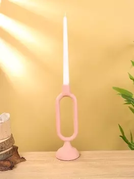 Подсвечник на 1 свечу "Пудровый" 8,5х,8,5х26 см