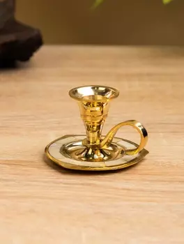 Подсвечник на 1 свечу с блюдцем, 6.56.54 см, латунь