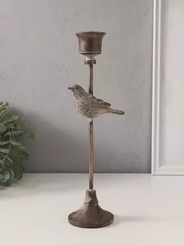 Подсвечник на 1 свечу «Серый воробышек», полистоун, 9728 см