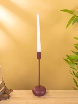 Подсвечник на 1 свечу текстурный "Баклажановый" 8х8х25,5 см