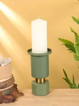 Подсвечник на 1 свечу текстурный "Болотный" 10,5х10,5х19 см