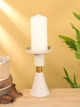 Подсвечник на 1 свечу текстурный "Фисташковый" 10,5х10,5х19,5 см