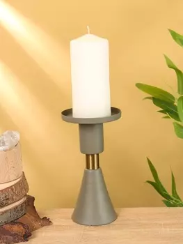 Подсвечник на 1 свечу текстурный "Графитовый" 10,5х10,5х19,5 см