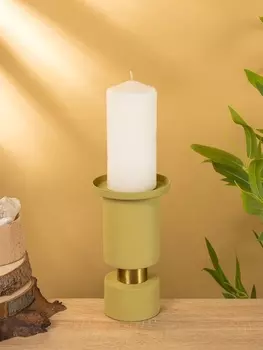 Подсвечник на 1 свечу текстурный "Олива" 10,5х10,5х19 см