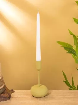 Подсвечник на 1 свечу текстурный "Оливковый" 8х8х15,5 см