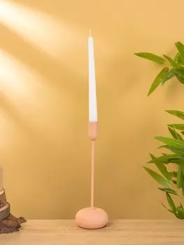 Подсвечник на 1 свечу текстурный "Пудровый" 8х8х25,5 см