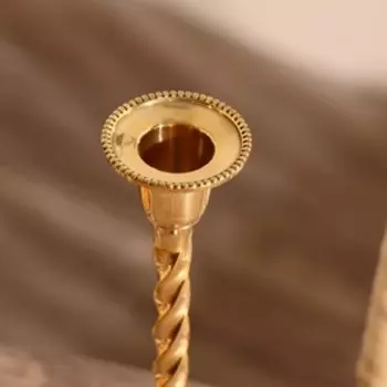 Подсвечник на 1 свечу "Волли" латунь 22,5х9х9 см