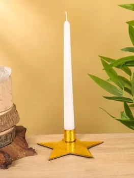 Подсвечник на 1 свечу "Звезда" золотая 13х12х3 см