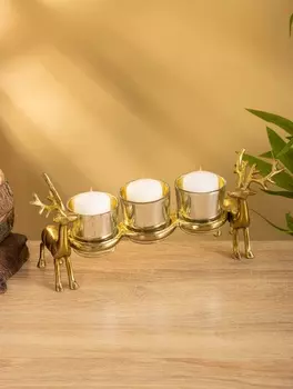 Подсвечник на 3 свечи «Оленята», 29813 см, алюминий