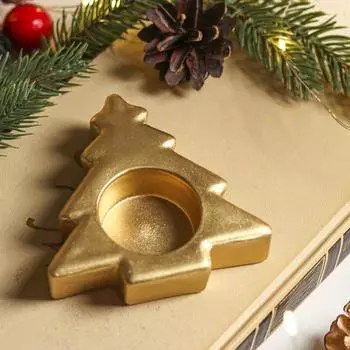 Подсвечник на 1 свечу «Ёлочка», 2.59 см, золотой