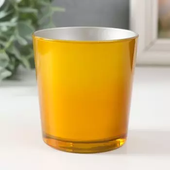 Подсвечник "ОДА 250мл ЖЁЛТЫЙ + СЕРЕБРО" 8,4х7,9 см, 250 мл