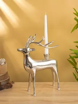 Подсвечник «Олень», 26.58.534.5 см, алюминий