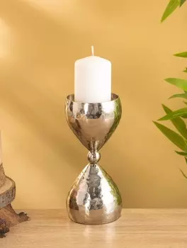 Подсвечник «Песочные часы», 8.519 см, алюминий, серебро