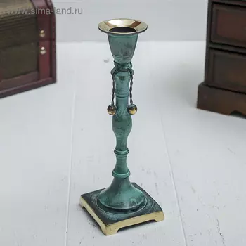 Подсвечник под старину "Классика" латунь 6х6х18 см