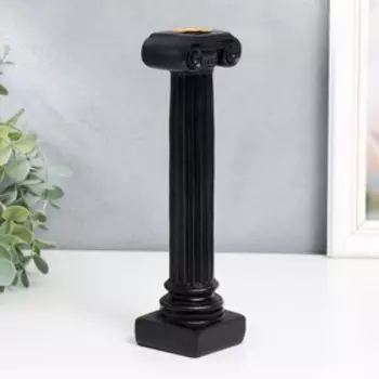 Подсвечник полистоун "Греческая колонна" чёрный 23х6х6 см