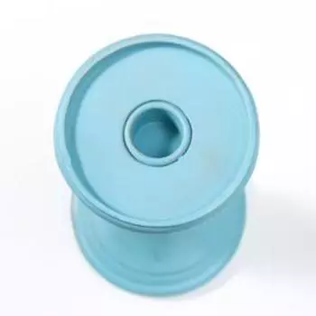 Подсвечник полистоун на 1 свечу "Колонна" голубая патина 18х10,3х10,3 см