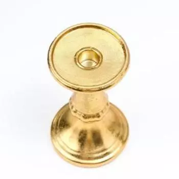 Подсвечник полистоун на 1 свечу "Колонна" золото 18х10,3х10,3 см