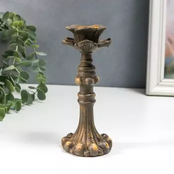 Подсвечник полистоун на 1 свечу "Ретро. Колонна-цветок" 17х7х7 см