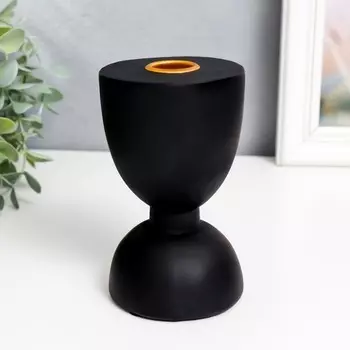 Подсвечник полистоун "Норланд" чёрный 13х7,5х7,5 см