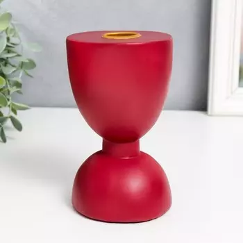 Подсвечник полистоун "Норланд" красный 13х7,5х7,5 см