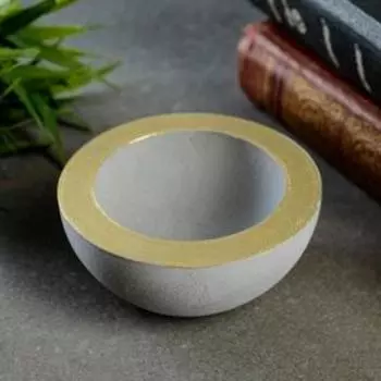 Подсвечник «Полусфера» серый с золотом