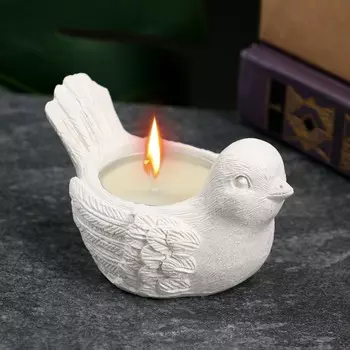 Подсвечник на 1 свечу «Птичка», гипс, перламутр, 85.54.5 см