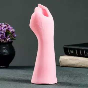Подсвечник "Рука" розовая 23,5см