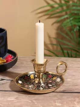Подсвечник с блюдцем, 1011.55.5 см, латунь