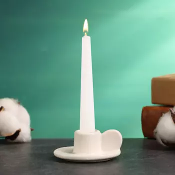 Подсвечник на 1 свечу TAKE IT EASY «Саймон», керамика, белый глянец, 366 см