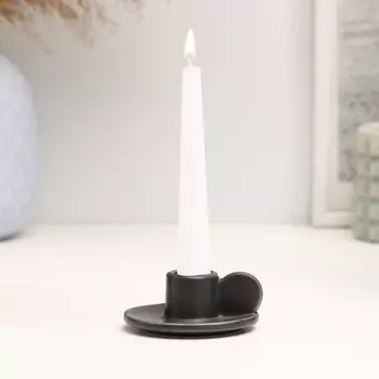 Подсвечник керамика на 1 свечу TAKE IT EASY «Саймон», чёрный глянец, 366см