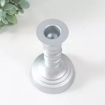 Подсвечник "СЕРЕБРЯНЫЙ МЕТАЛЛИК КРИСТОФФ-2" 14х8,5 см