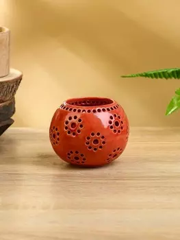 Подсвечник «Шар», 997 см, керамика, красный