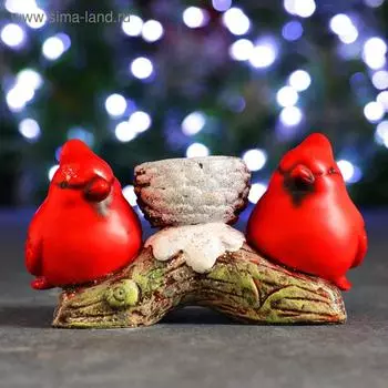 Подсвечник "Шишечка с птичками" акрил, 13х6х7см