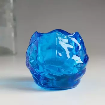 Подсвечник "Снежок" 6,5х7,5 см СИНИЙ