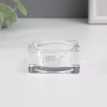 подсвечник стекло 1 свеча куб мал