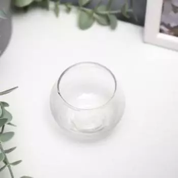 Стеклянный подсвечник на 1 свечу «Прозрачный шар», 56.56.5 см