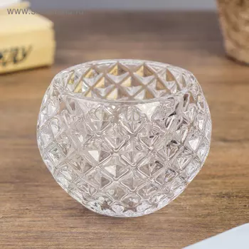 Стеклянный подсвечник на 1 свечу «Кристаллы», 666 см