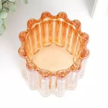 Стеклянный подсвечник на 1 свечу «Блюр», d=6.5 см, карамель, 9911 см