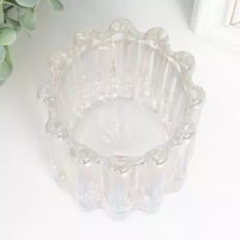 Стеклянный подсвечник на 1 свечу «Блюр», d=6.5 см, перламутр, 9911 см