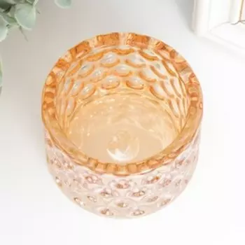 Стеклянный подсвечник на 1 свечу «Диамос», d=6 см, с золотом, 7.87.85.3 см