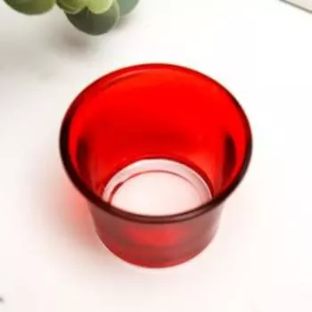 Стеклянный подсвечник на 1 свечу «Глянец», красный, 4.76.26.2 см