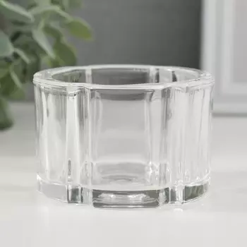 Стеклянный подсвечник на 1 свечу «Грани-цветок», прозрачный, 885 см