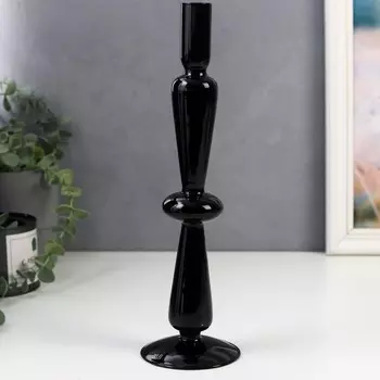 Стеклянный подсвечник на 1 свечу «Эльзас», чёрный, 308.58.5 см