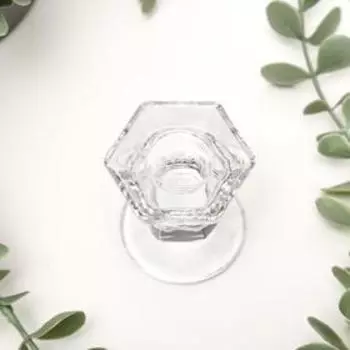 Стеклянный подсвечник на 1 свечу «Юнона», прозрачный, 654.5 см