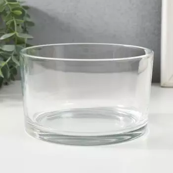 Подсвечник стекло на 1 свечу "Круглый" прозрачный 12,7х12,7х7,8 см